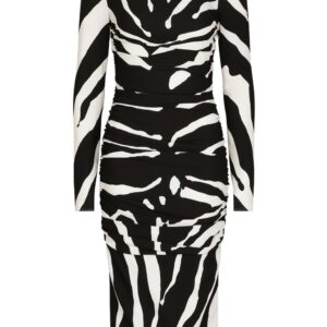 Dolce & Gabbana zebra-print long-sleeve dress