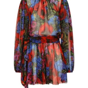 Dolce & Gabbana  floral-print silk-chiffon minidress