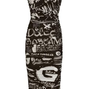 Dolce & Gabbana  logo-print off-shoulder midi dress