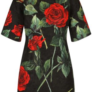 Dolce & Gabbana  rose-print silk-blend dress