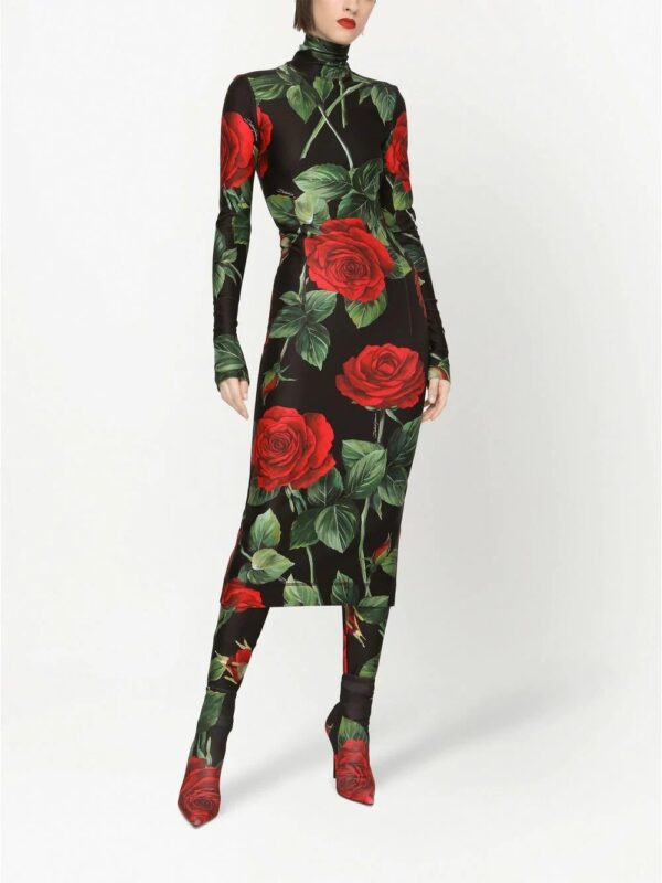Dolce & Gabbana  floral-print jersey dress - Image 3