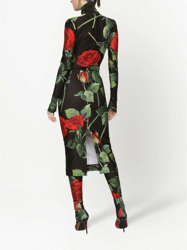 Dolce & Gabbana  floral-print jersey dress - Image 4