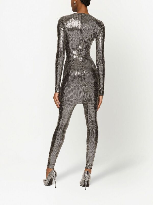 Dolce & Gabbana sequin-embellished long-sleeve minidress - Image 3