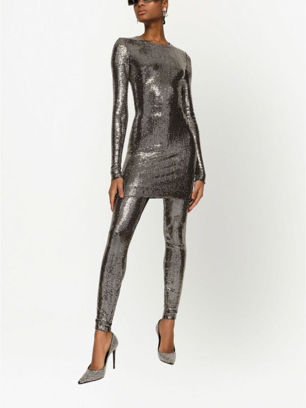 Dolce & Gabbana sequin-embellished long-sleeve minidress - Image 5