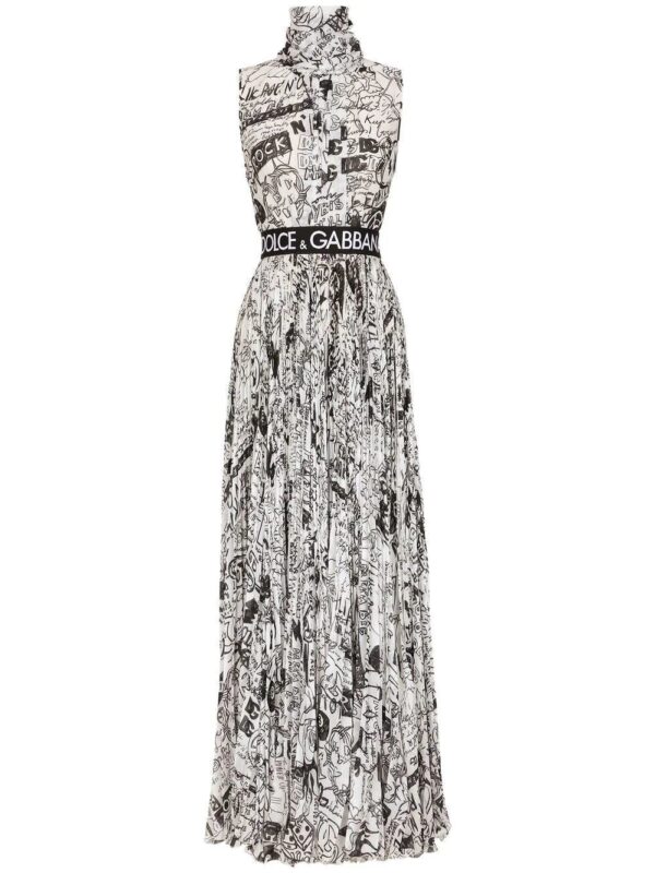 Dolce & Gabbana  logo-print roll-neck maxi dress