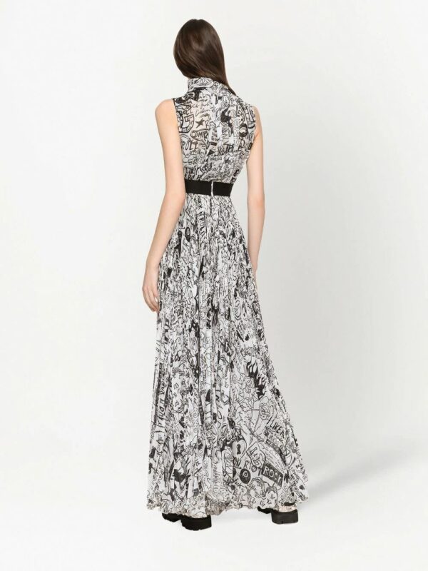 Dolce & Gabbana  logo-print roll-neck maxi dress - Image 4