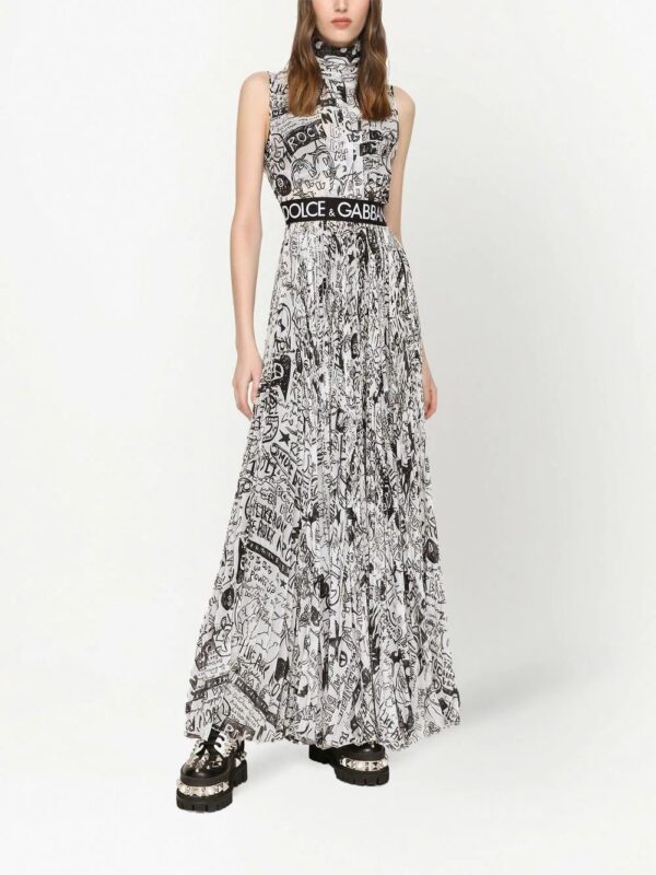 Dolce & Gabbana  logo-print roll-neck maxi dress - Image 3