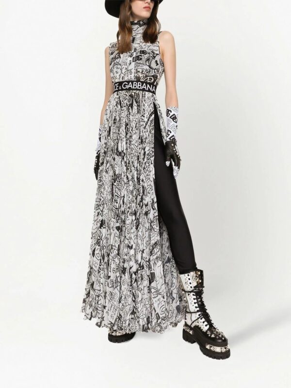 Dolce & Gabbana  logo-print roll-neck maxi dress - Image 2