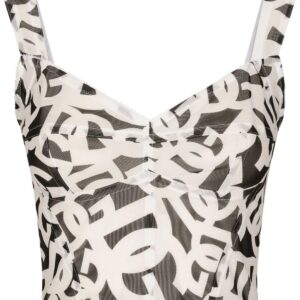 Dolce & Gabbana Marquisette logo-print top