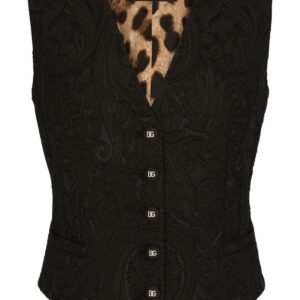 Dolce & Gabbana  brocade-pattern V-neck vest