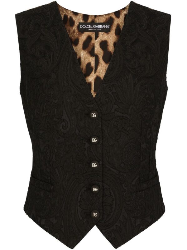 Dolce & Gabbana  brocade-pattern V-neck vest
