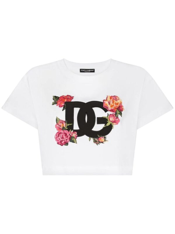 Dolce & Gabbana  cropped logo-patch T-shirt