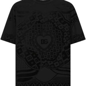 Dolce & Gabbana  flocked-logo jacquard T-shirt