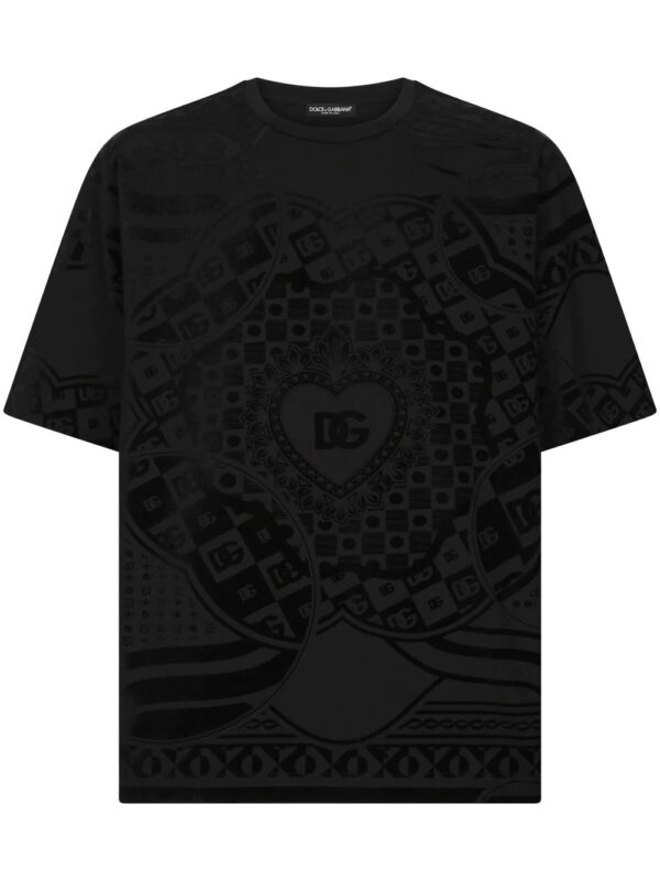 Dolce & Gabbana  flocked-logo jacquard T-shirt
