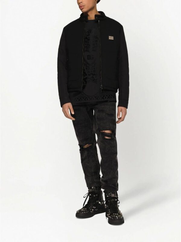Dolce & Gabbana  flocked-logo jacquard T-shirt - Image 2
