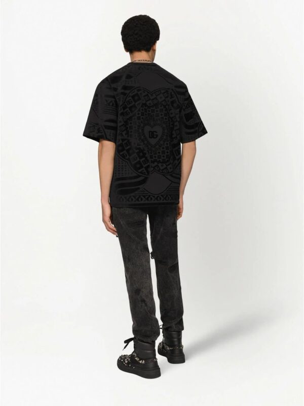 Dolce & Gabbana  flocked-logo jacquard T-shirt - Image 4