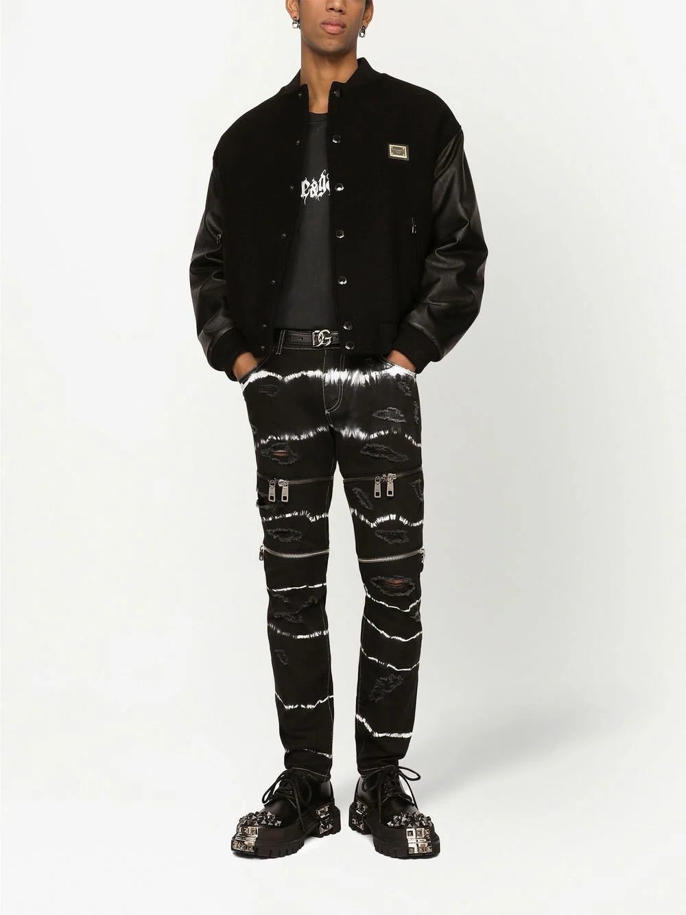 Dolce & Gabbana leather-panel bomber jacket - Image 2