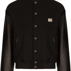 Dolce & Gabbana  leather-panel bomber jacket
