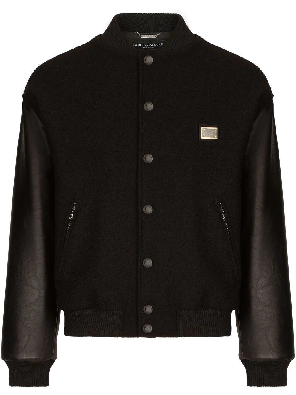 Dolce & Gabbana leather-panel bomber jacket