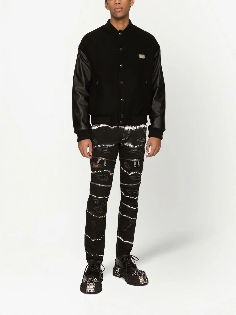 Dolce & Gabbana leather-panel bomber jacket - Image 3