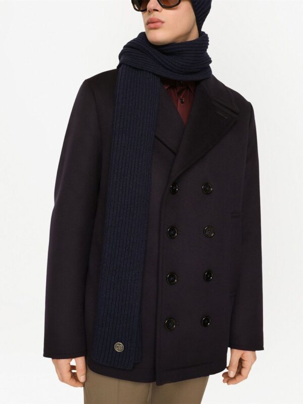 Dolce & Gabbana  gold-tone logo patch cashmere scarf - Image 2