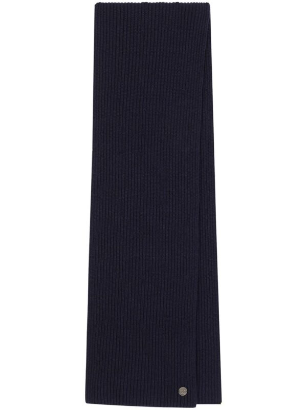 Dolce & Gabbana  gold-tone logo patch cashmere scarf