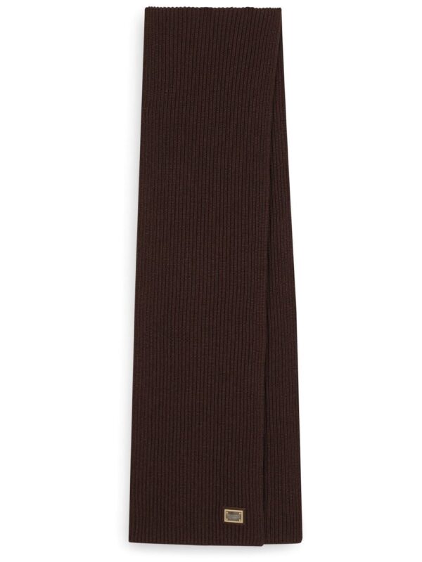 Dolce & Gabbana  gold-tone logo plaque cashmere scarf