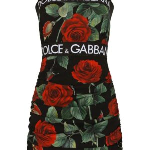 Dolce & Gabbana  rose-print silk-blend dress