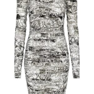 Dolce & Gabbana  logo-print stretch long-sleeve dress
