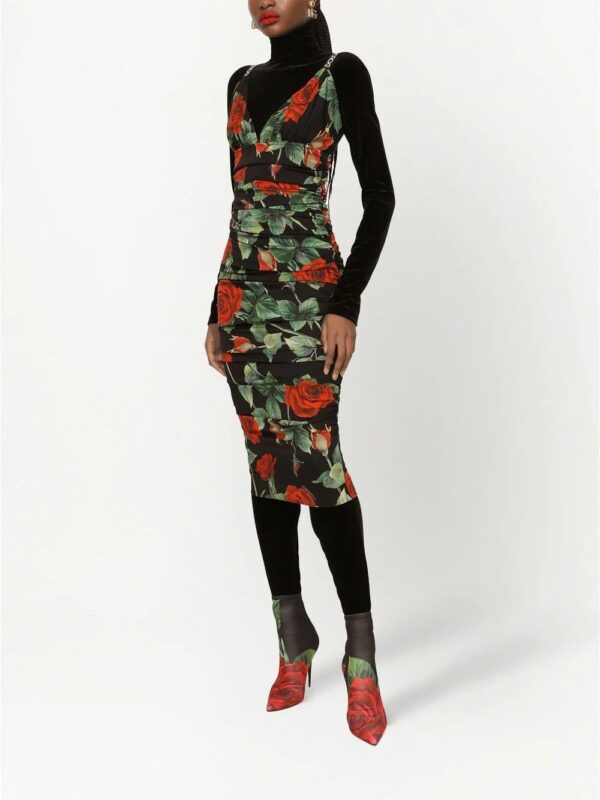 Dolce & Gabbana  rose-print midi dress - Image 3