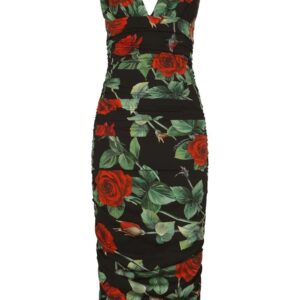 Dolce & Gabbana  rose-print midi dress