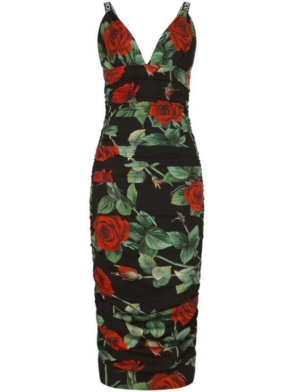 Dolce & Gabbana  rose-print midi dress