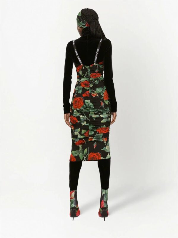 Dolce & Gabbana  rose-print midi dress - Image 4