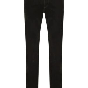 Dolce & Gabbana  flocked slim-fit jeans