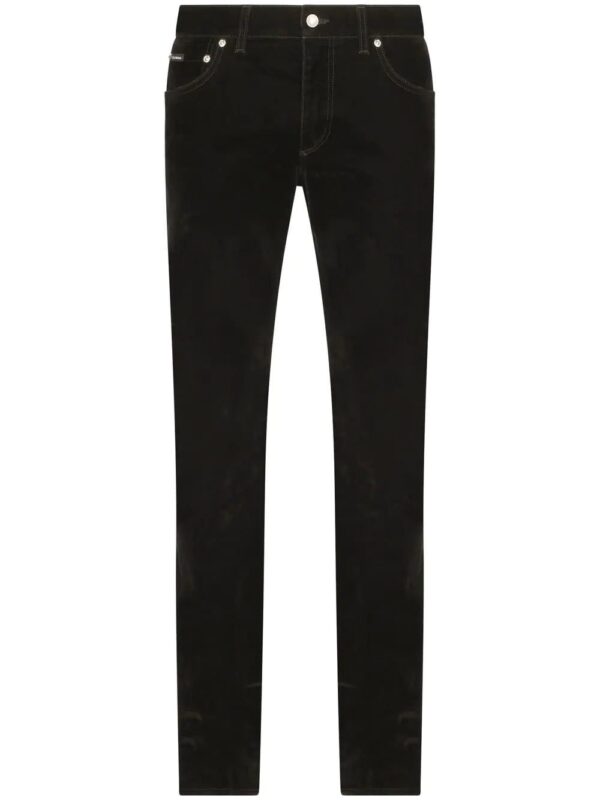 Dolce & Gabbana  flocked slim-fit jeans