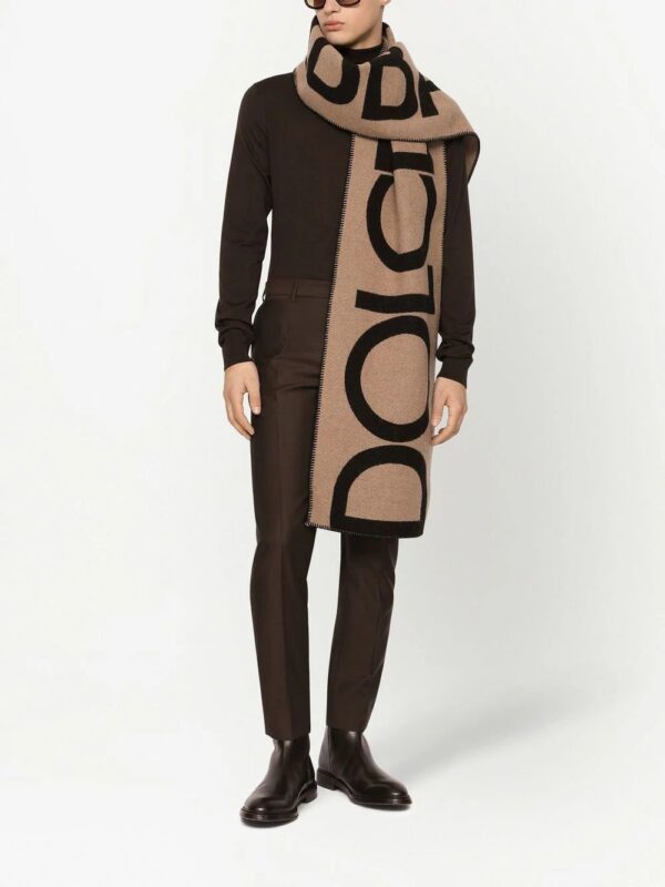 Dolce & Gabbana  intarsia logo-knit wool-blend scarf - Image 2
