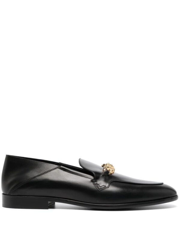 Versace  Medusa chain-detail leather loafers