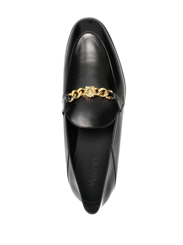 Versace  Medusa chain-detail leather loafers - Image 3