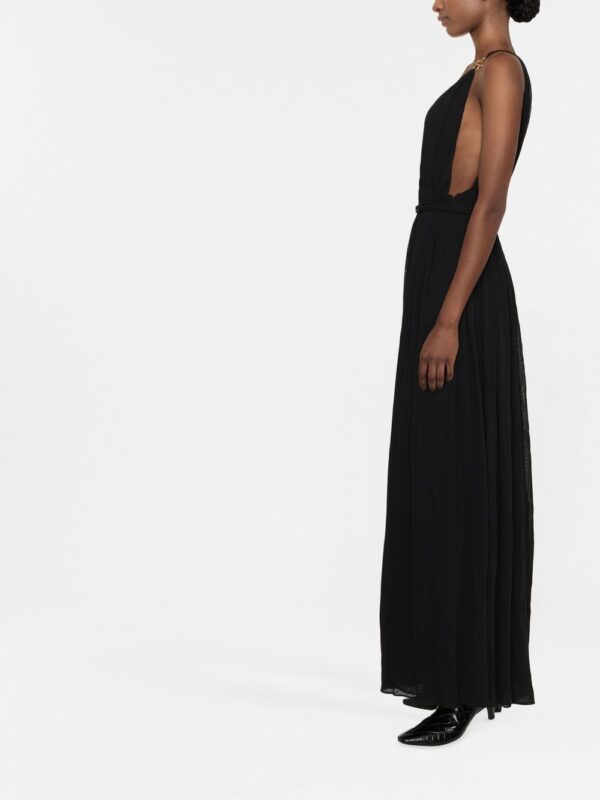 Saint Laurent chaink-link detail V-neck gown - Image 3