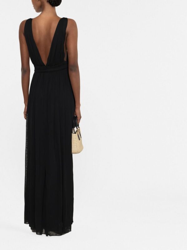 Saint Laurent chaink-link detail V-neck gown - Image 4