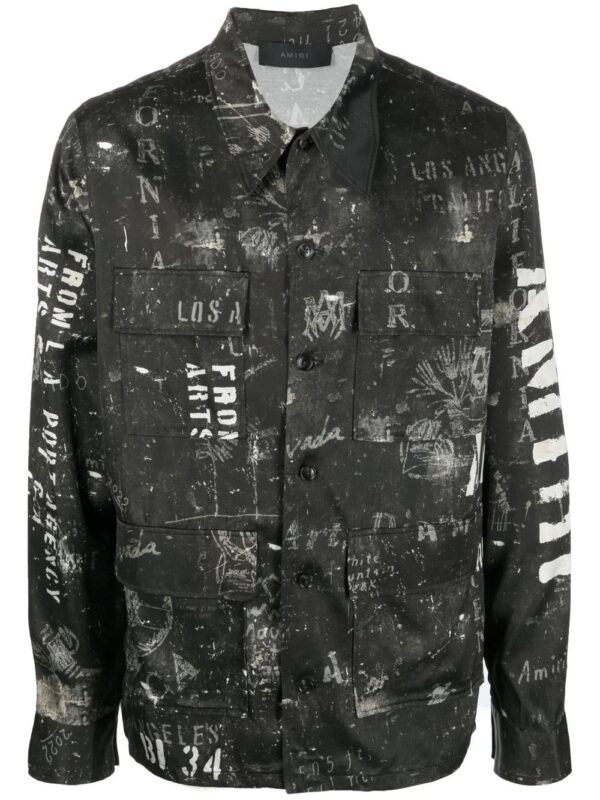 AMIRI  logo-print satin shirt