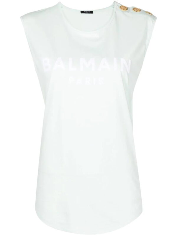 Balmain  logo-print sleeveless T-shirt