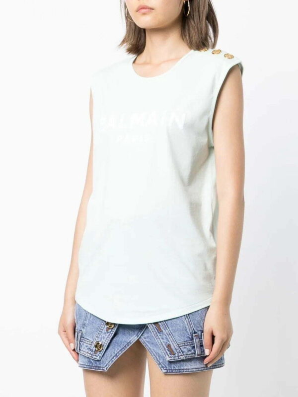 Balmain  logo-print sleeveless T-shirt - Image 3