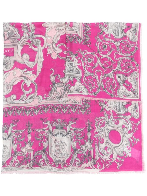 Versace  logo wool-silk scarf