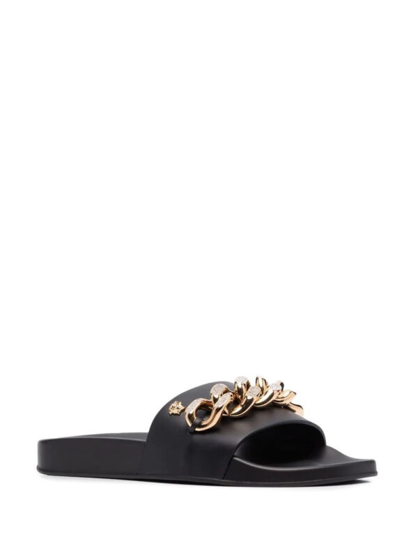 Versace  chain-link leather flip flops - Image 2
