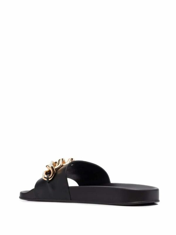 Versace  chain-link leather flip flops - Image 3