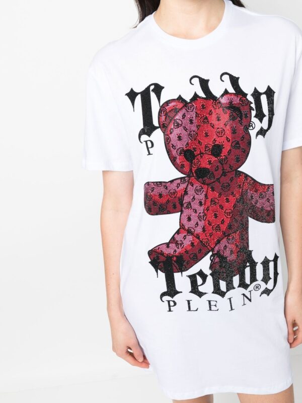 Philipp Plein Teddy Plein crystal-embellished T-shirt dress - Image 2