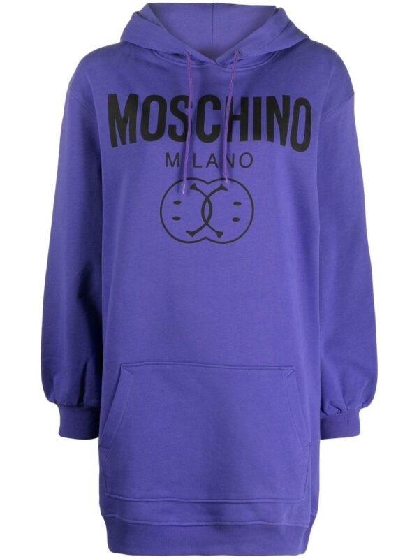 Moschino smiley-face logo-print hooded dress