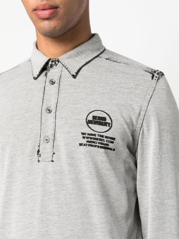 Diesel  logo long-sleeved polo shirt - Image 4