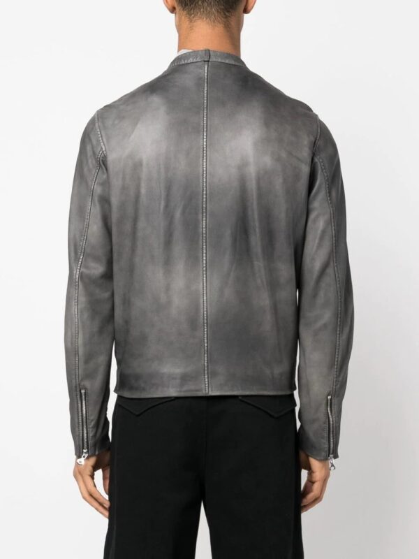Diesel  embossed-logo leather jacket - Image 4